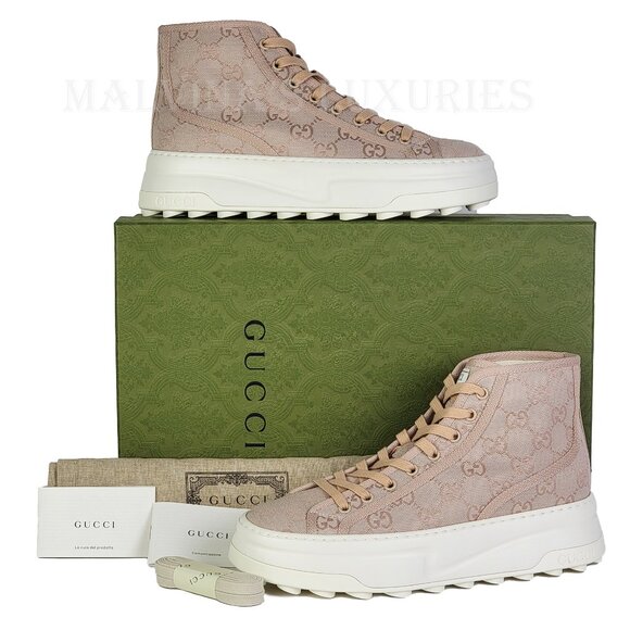 GUCCI SNEAKERS TENNIS 1977 GG SUPREME LOGO CANVAS SHOES  sz 39.5 9.5 US - Picture 2 of 14